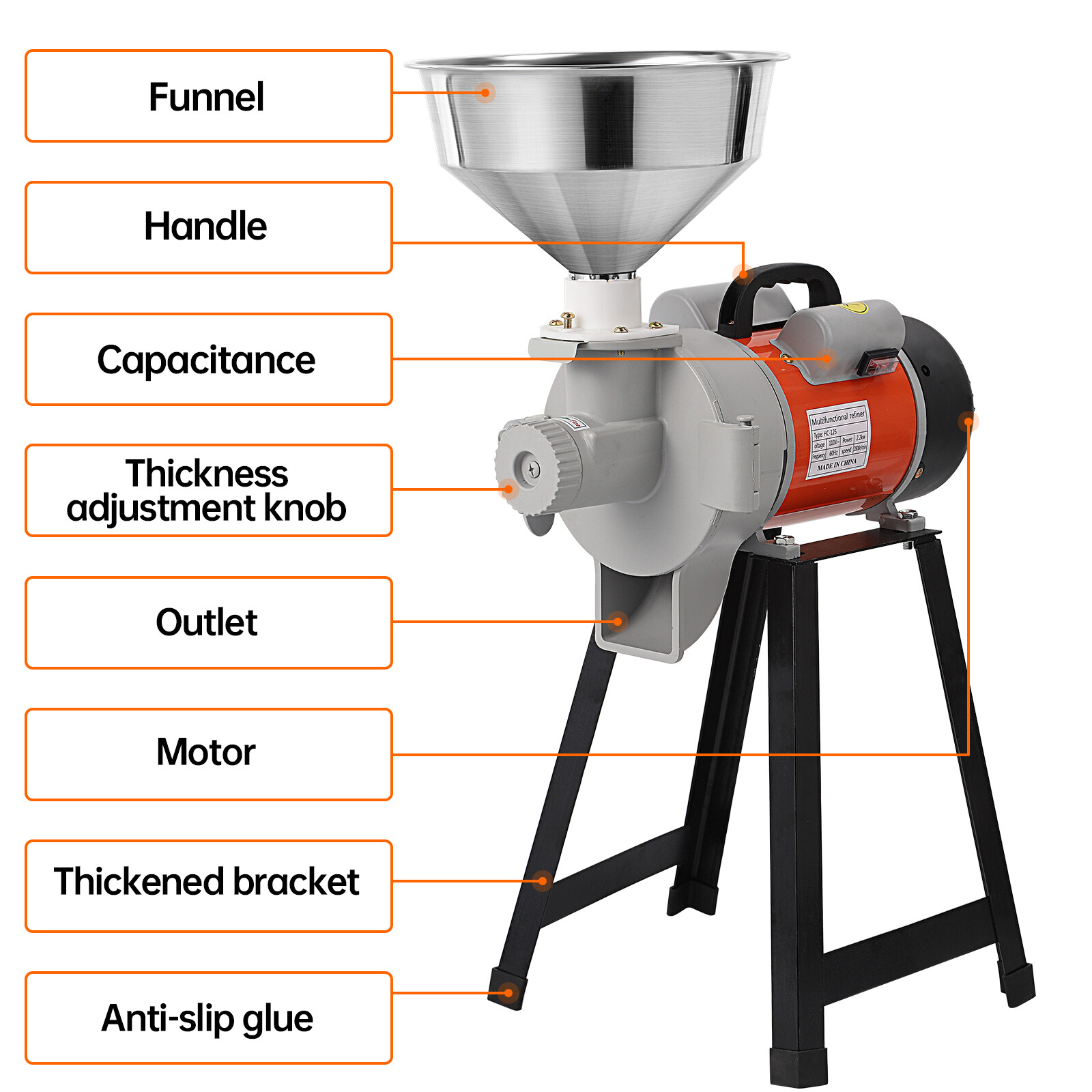 1500W Wet Electric Peanut Butter Machine Grinder Household Nut Maker Grinding