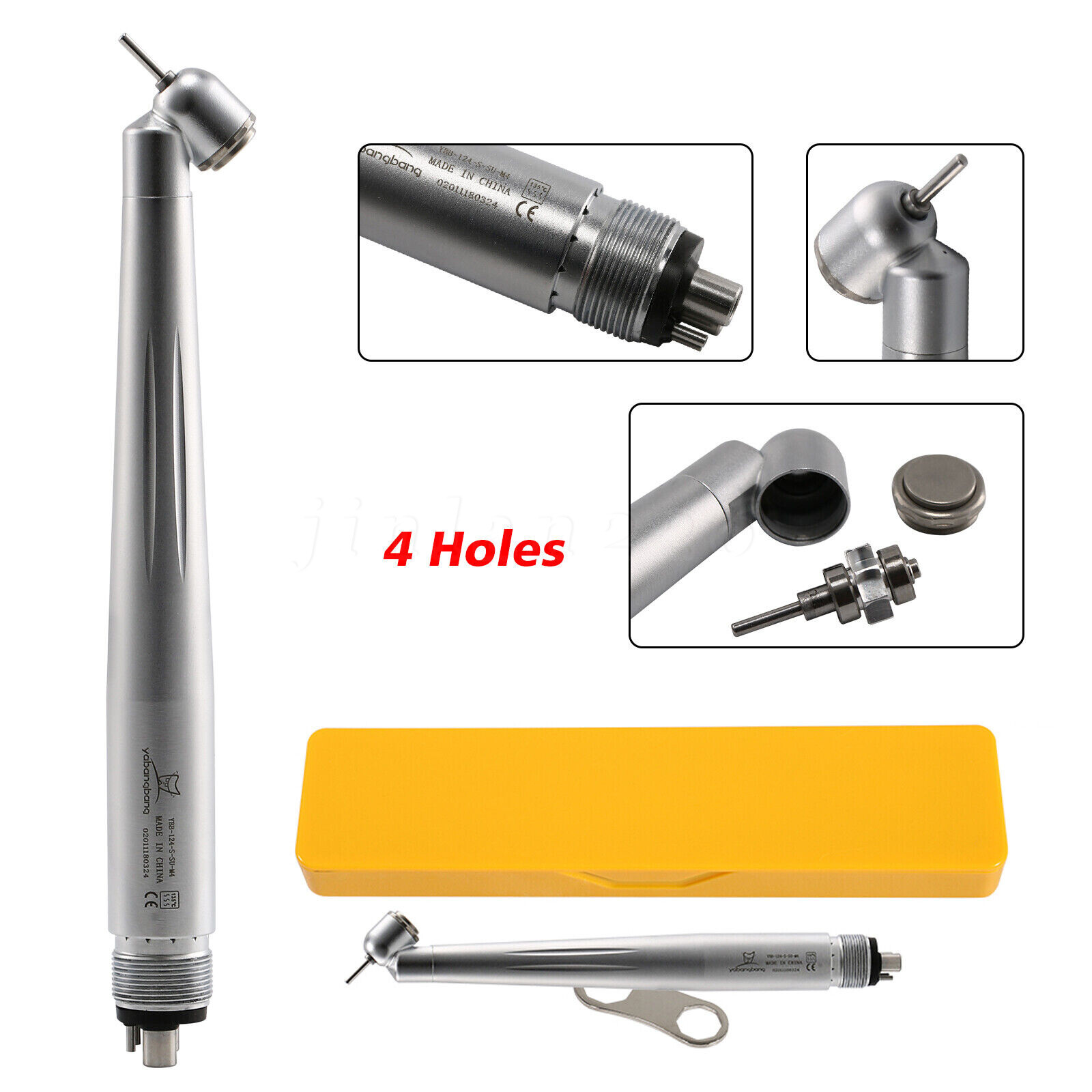 Yabangbang Dental 45 Degree Surgical High Speed Handpiece Push Button 4Hole WCA4
