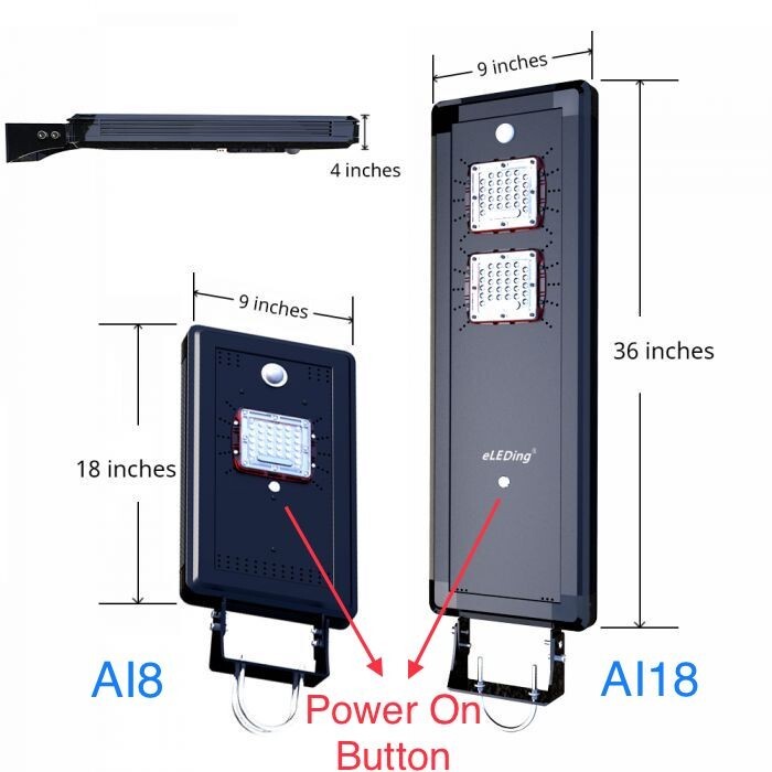 Solar Power AI Smart 3200LM Illuminate All Night Aluminum LED Area Parking Light