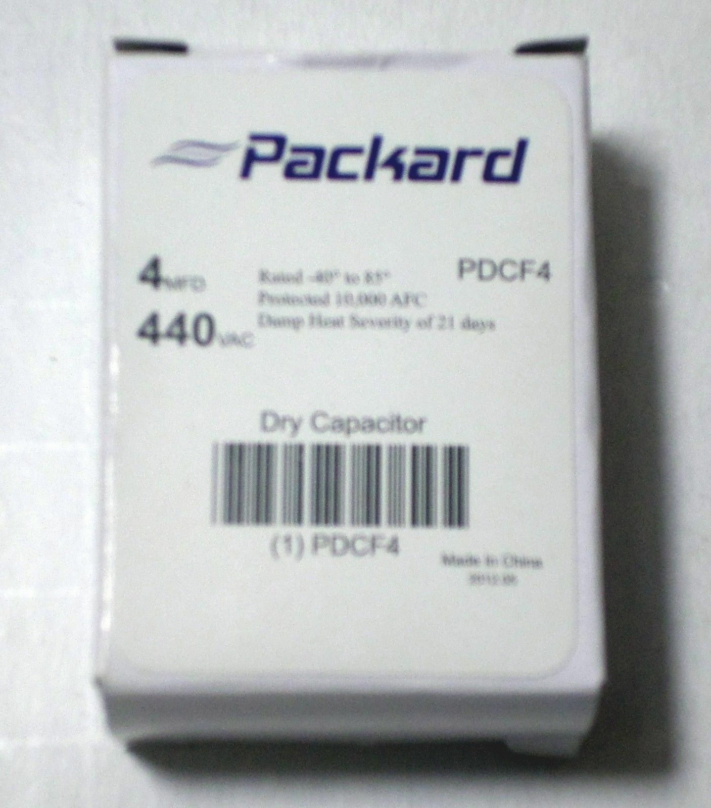 Packard PDCF4 HVAC Dry Motor Run Capacitor. 4 MFD/UF 440 Volts