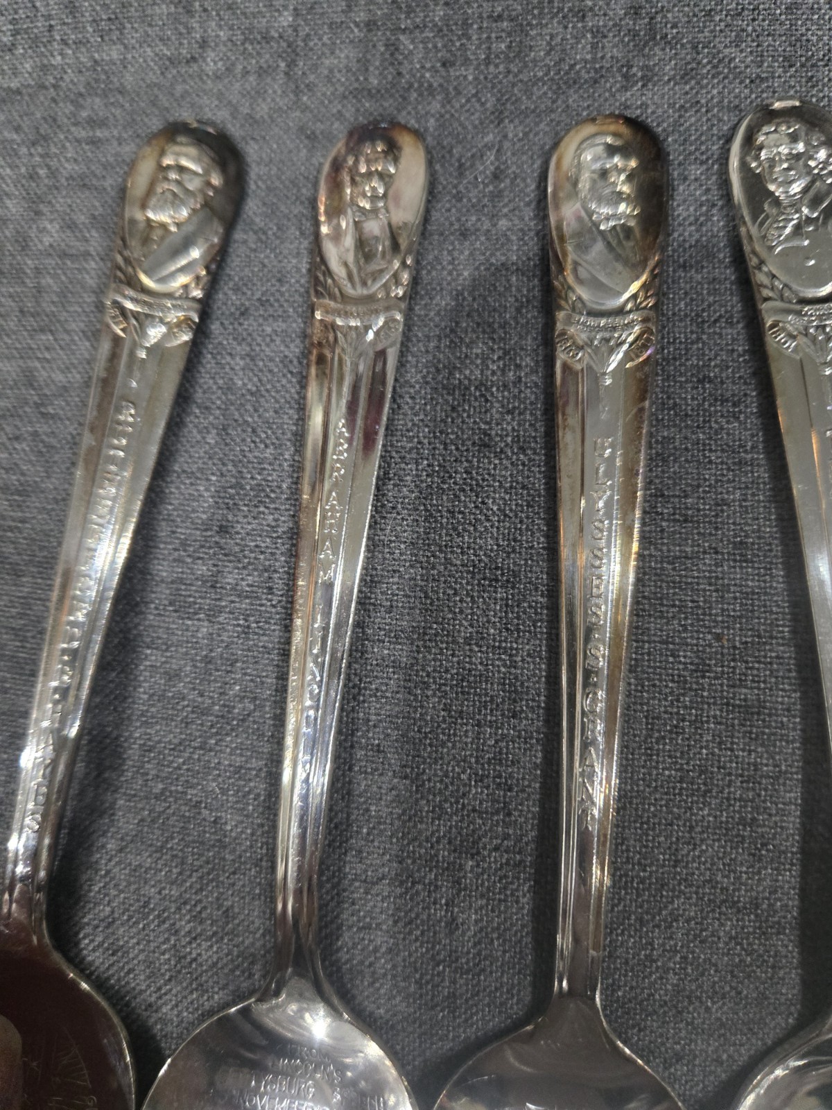 Presidents Collection Of 12 Spoons Wm Rogers Mfg Silver Plate