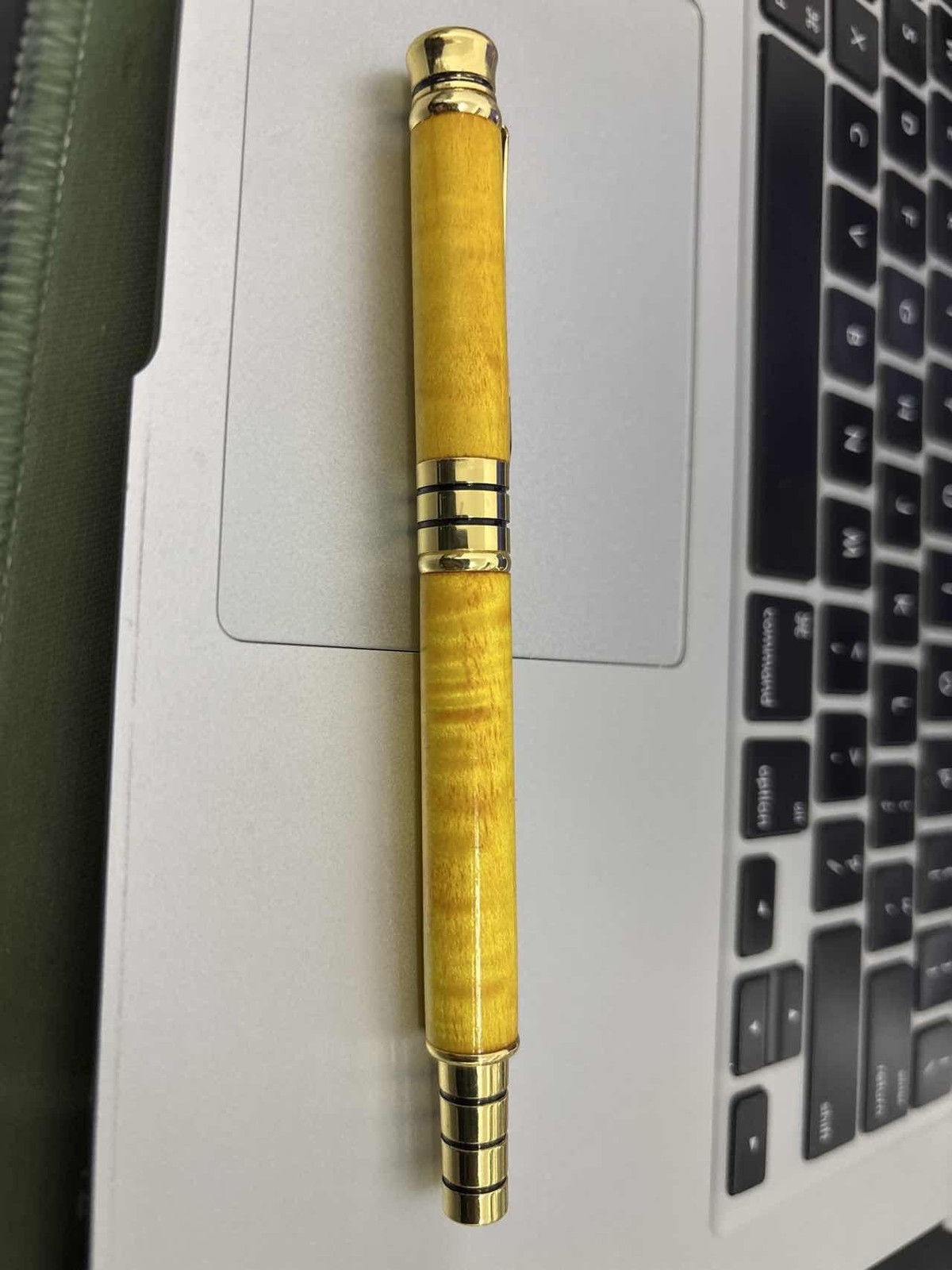 Golden Nanmu Wood Dual-Use Pen Set Fountain & Ballpoint Gift