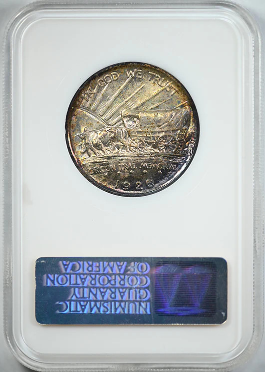 1926-S Oregon Trail Commemorative Half Dollar 50C NGC Fatty MS65 CAC - TONED!
