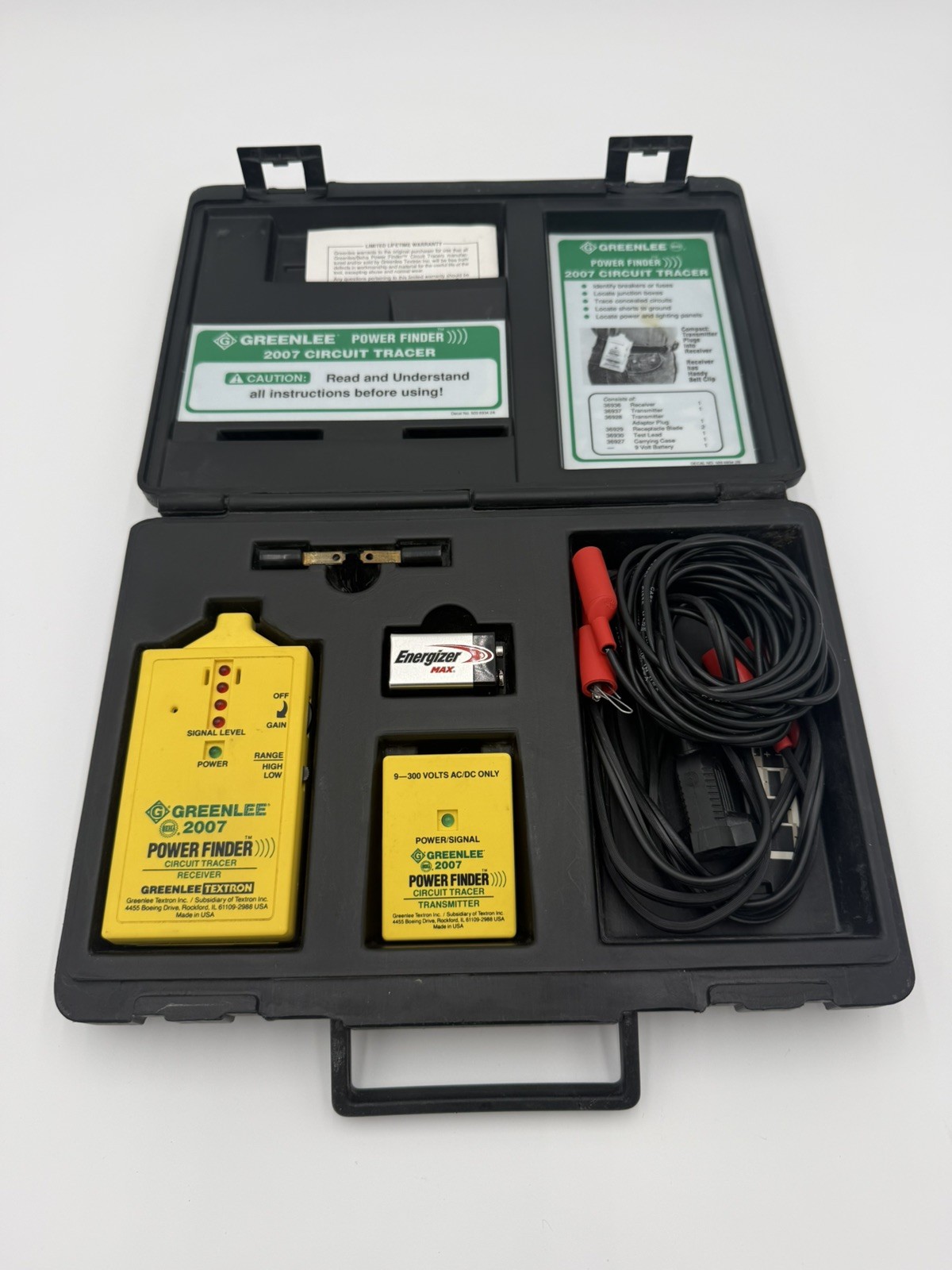 GREENLEE 2007 Power Finder Circuit Tracer Receiver Transmitter Set Works Great