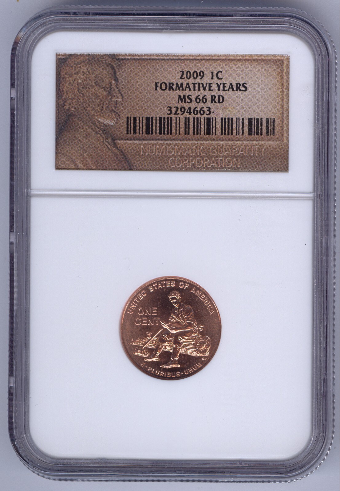 2009 1C Formative Years MS66 RD NGC Lincoln Cent