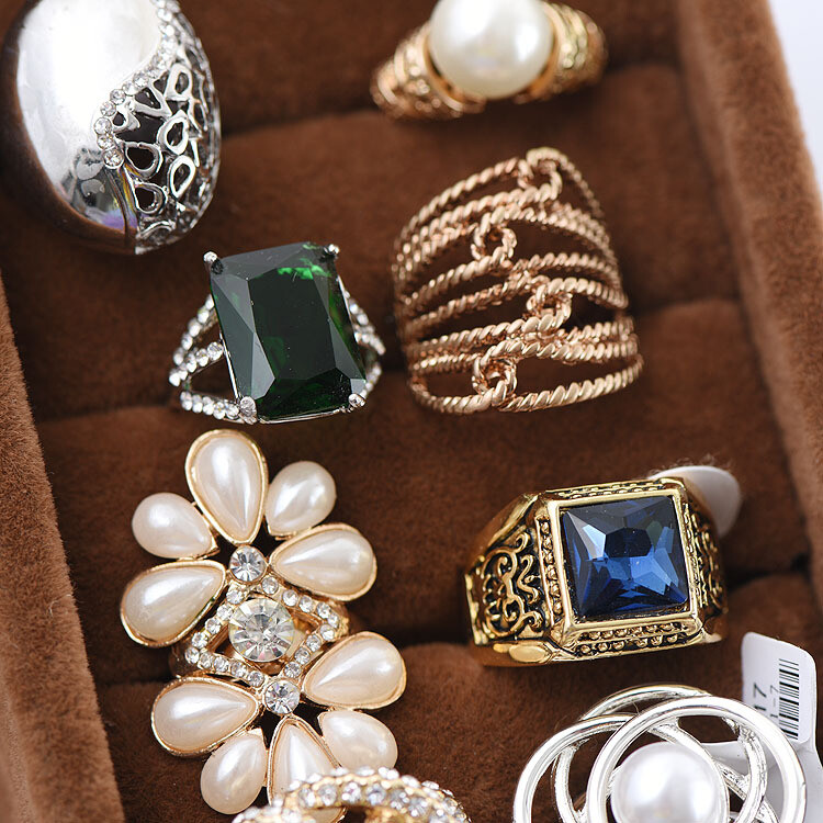 Wholesale 5-100pcs Rings Mixed Rings Bulk Finger Gemstones Crystal Jewelry Lot