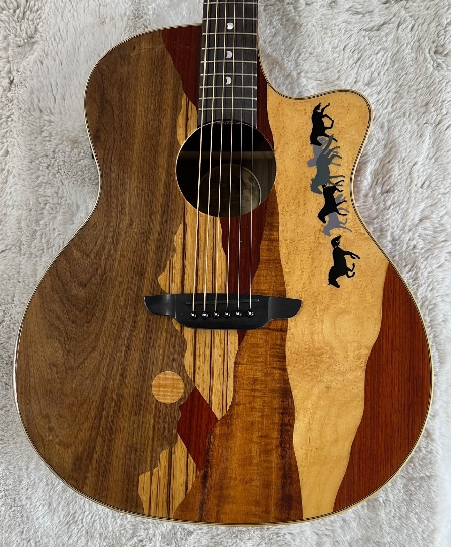 Luna Guitars Vista Mustang Wild Horse Body Acoustic Electric Guitar