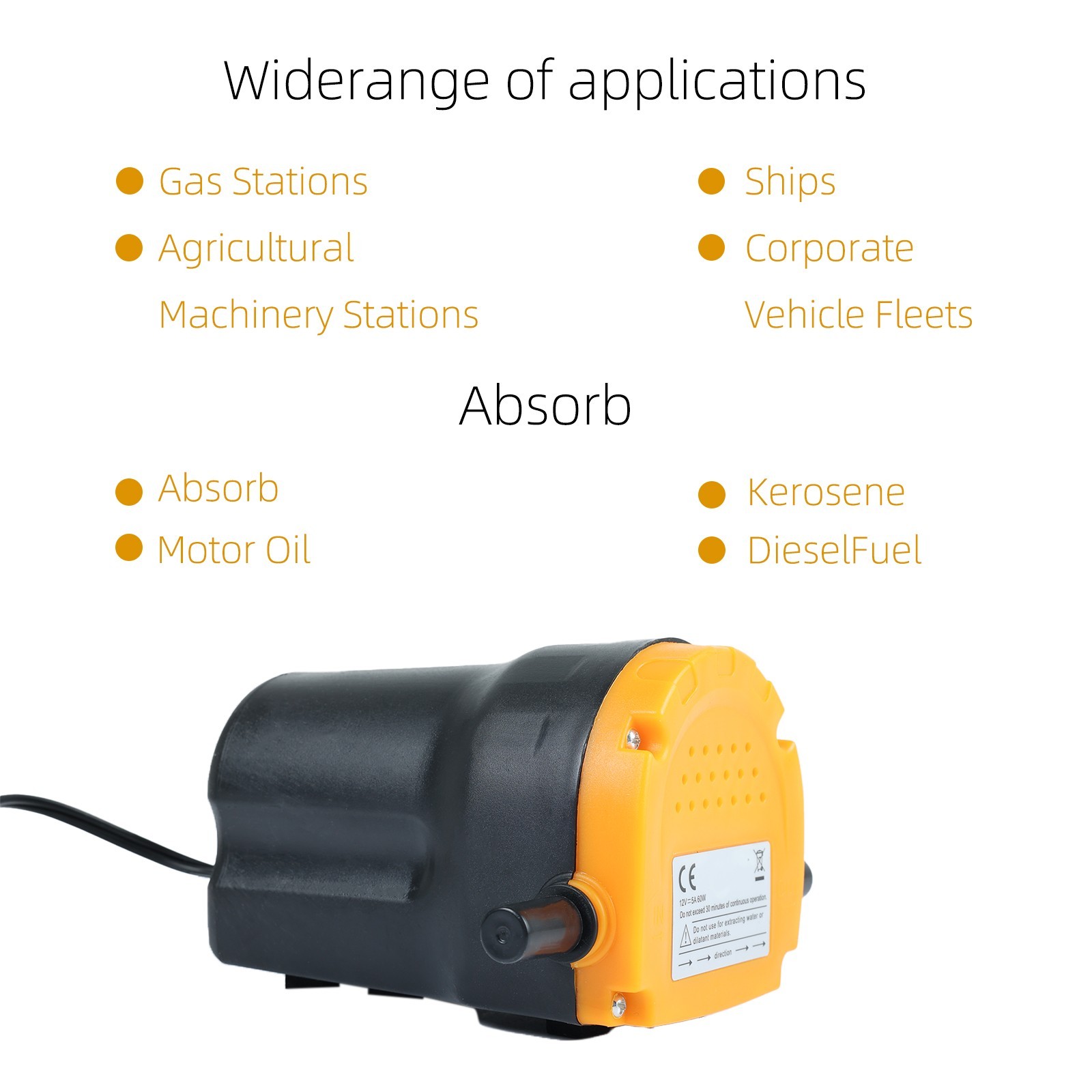 DC 12V Transfer Pump Extractor Fast Change Oil Fluid Scavenge Suction Vacuum