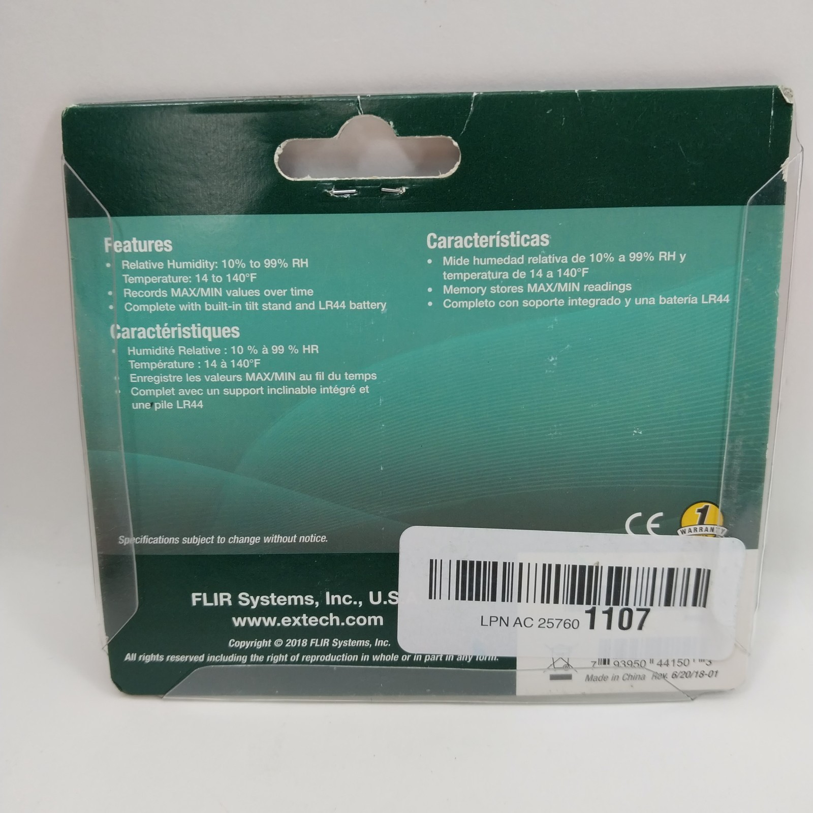 EXTECH Hygro-Thermometer Monitor RHM15 - Free Shipping