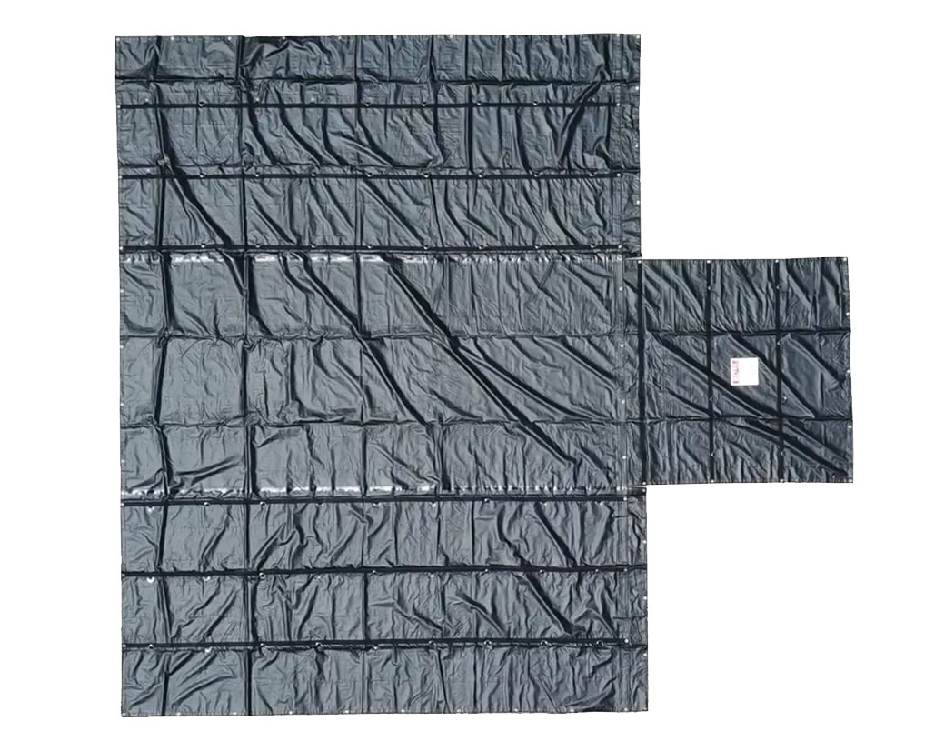 Heavy Duty 18oz Lumber Tarp 20x18 (6' Drop with 6' x 8' Flap) - Black