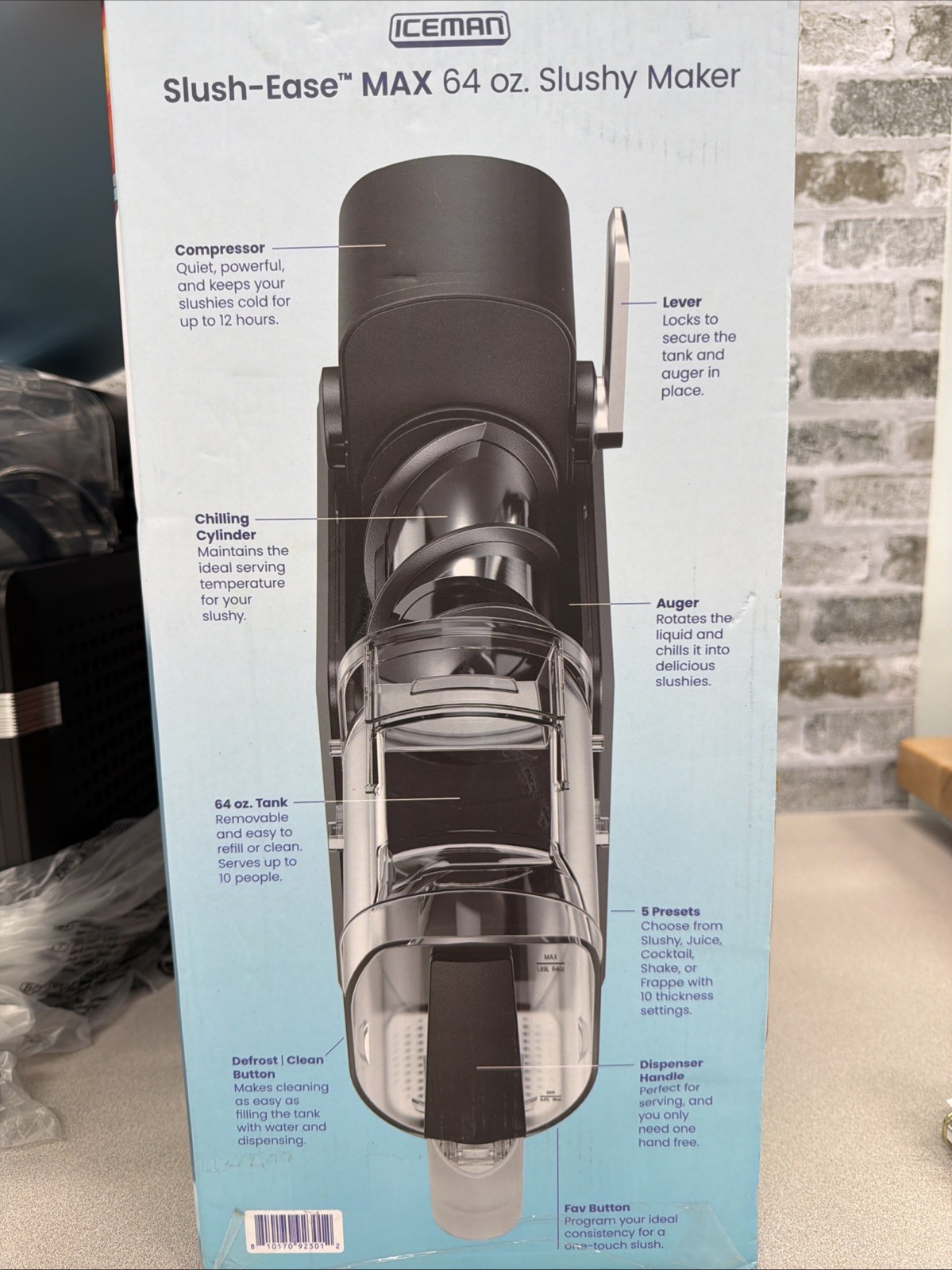 Iceman by Chefman Slush Ease 88 oz. Total / 64 oz. Drink Capacity Slushy Maker