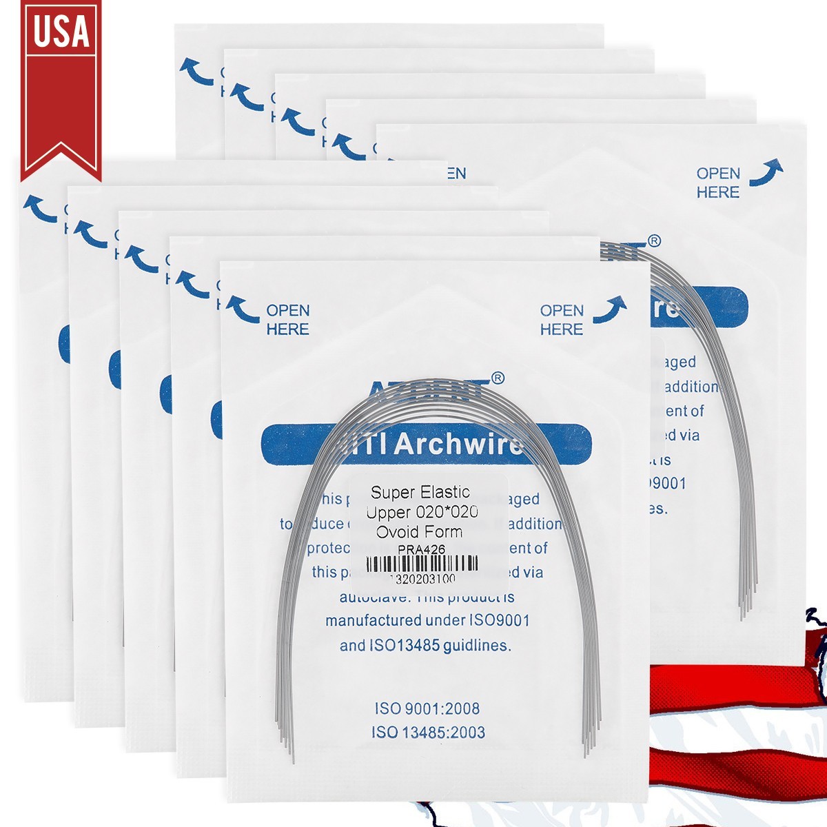 AZDENT Dental Ortho Braces Super Elastic Niti Ovoid Form Rectangular Arch Wires