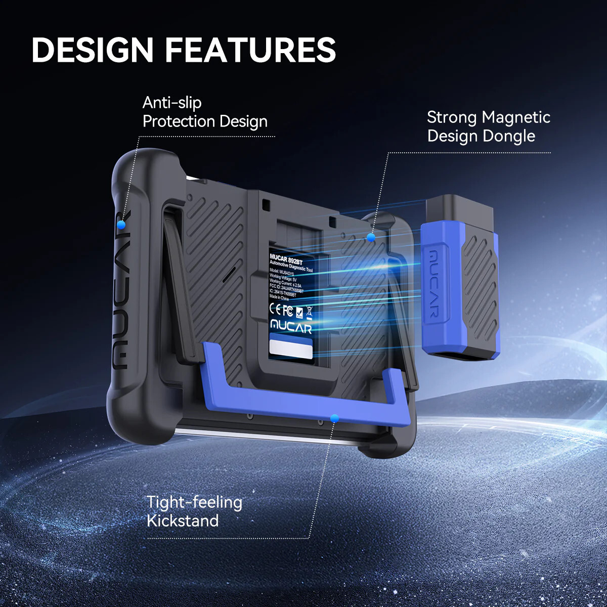 MUCAR 892BT Automotive Diagnostic Tool OBD2 Scanner Key Matching TPMS Programmer