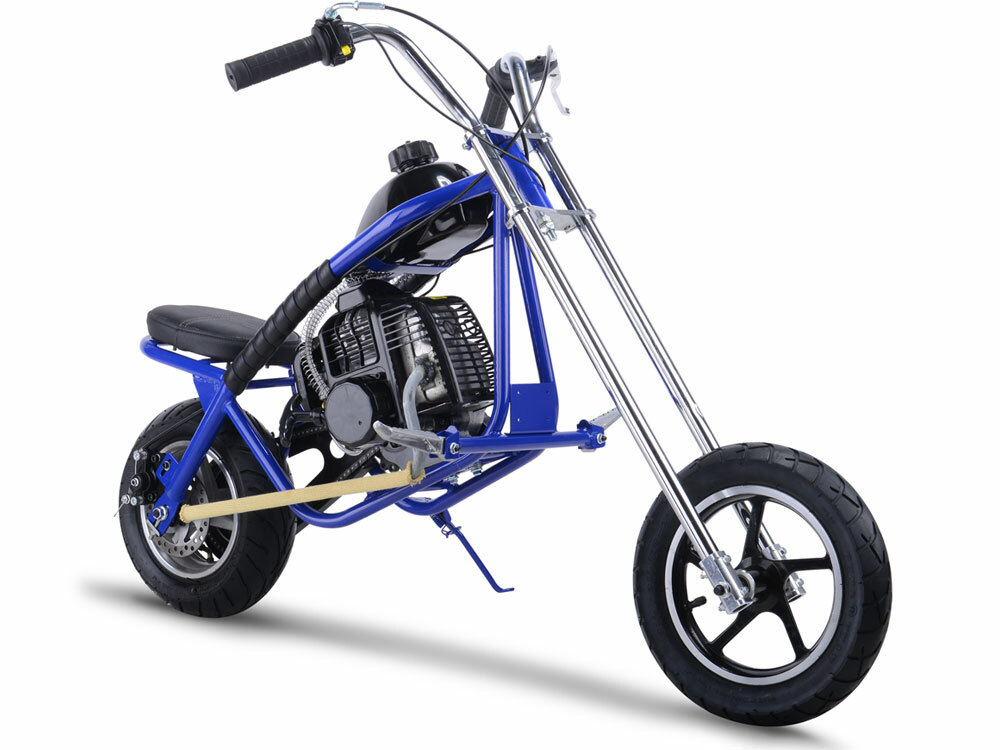 MotoTec 49cc Gas Powered Mini Chopper - 2 Stroke -BLUE or BLACK- NO CA SALES
