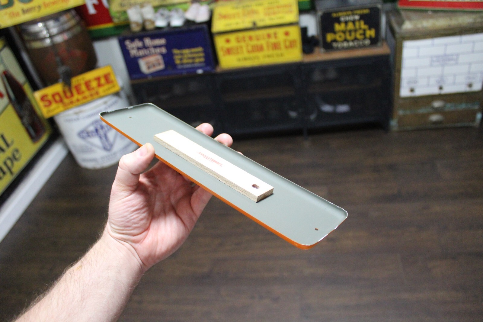 SCARCE 1950s ORANGE CRUSH SODA POP PAINTED METAL THERMOMETER SIGN PEPSI COKE RC