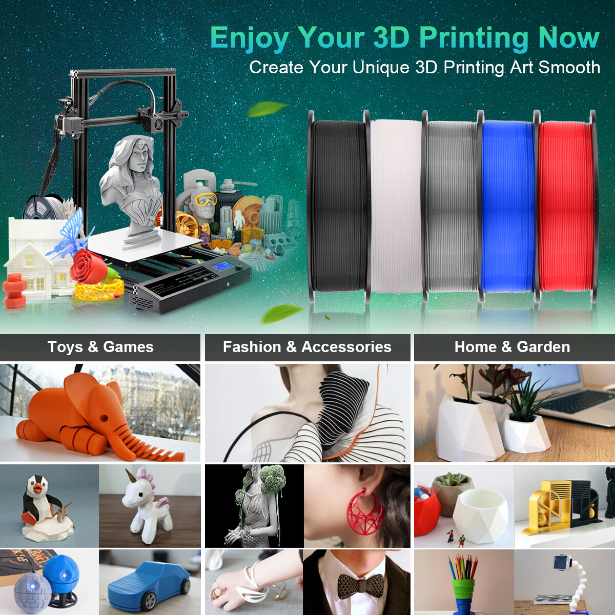 【BUY4 PAY FOR 3】SUNLU PLA/PLA PLUS/PETG/SILK/ABS/META/MATTE 1KG TPU500G Filament
