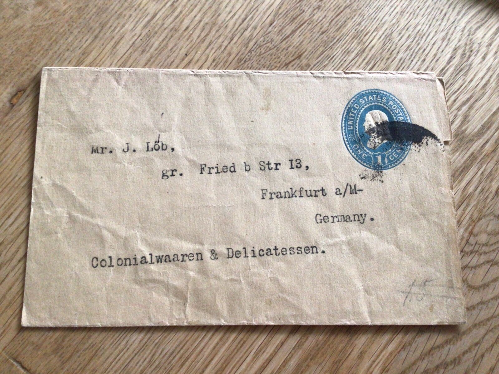 United States early to  Germany stamps Wrapper 57587