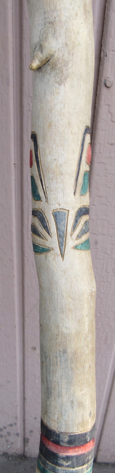 Northwest Coast Hand Carved SHAMAN Totem Walking Talking Stick Cane Pole STAFF