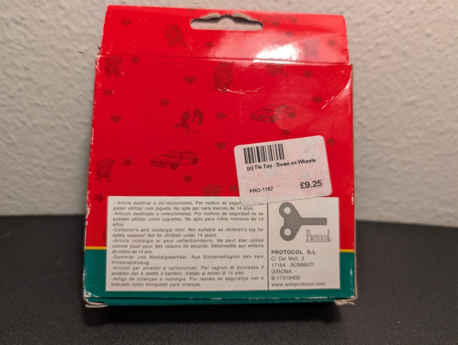 Vintage St. John Tin Toy Collection Series Christmas Ornament - Swan On Wheels