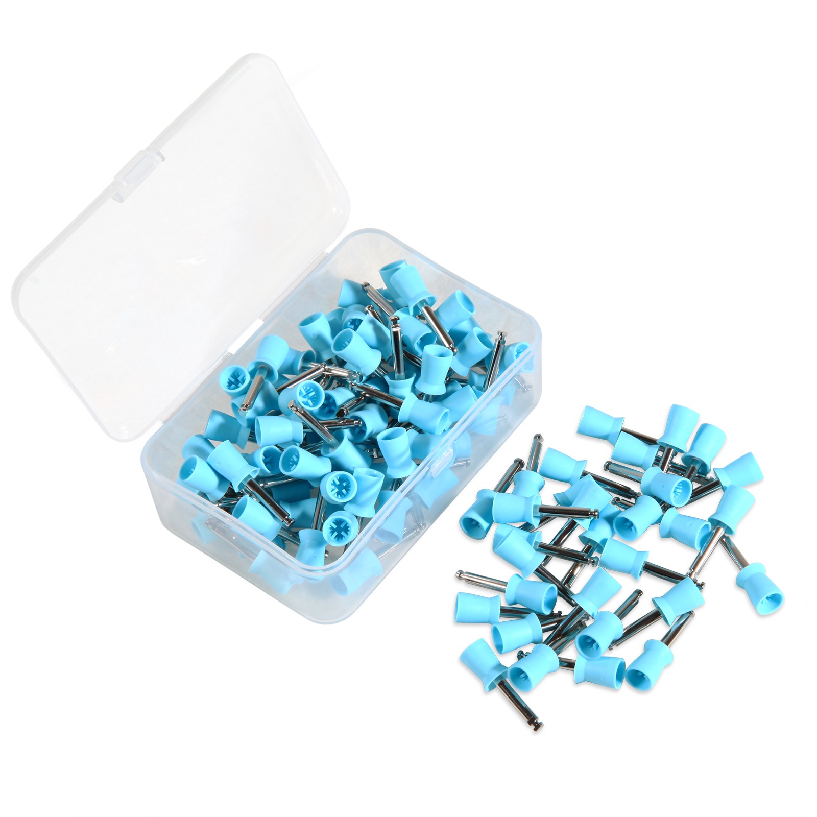 100-1000*Dental Rubber Prophy Tooth Teeth Polish Polishing Cups Latch Type Blue