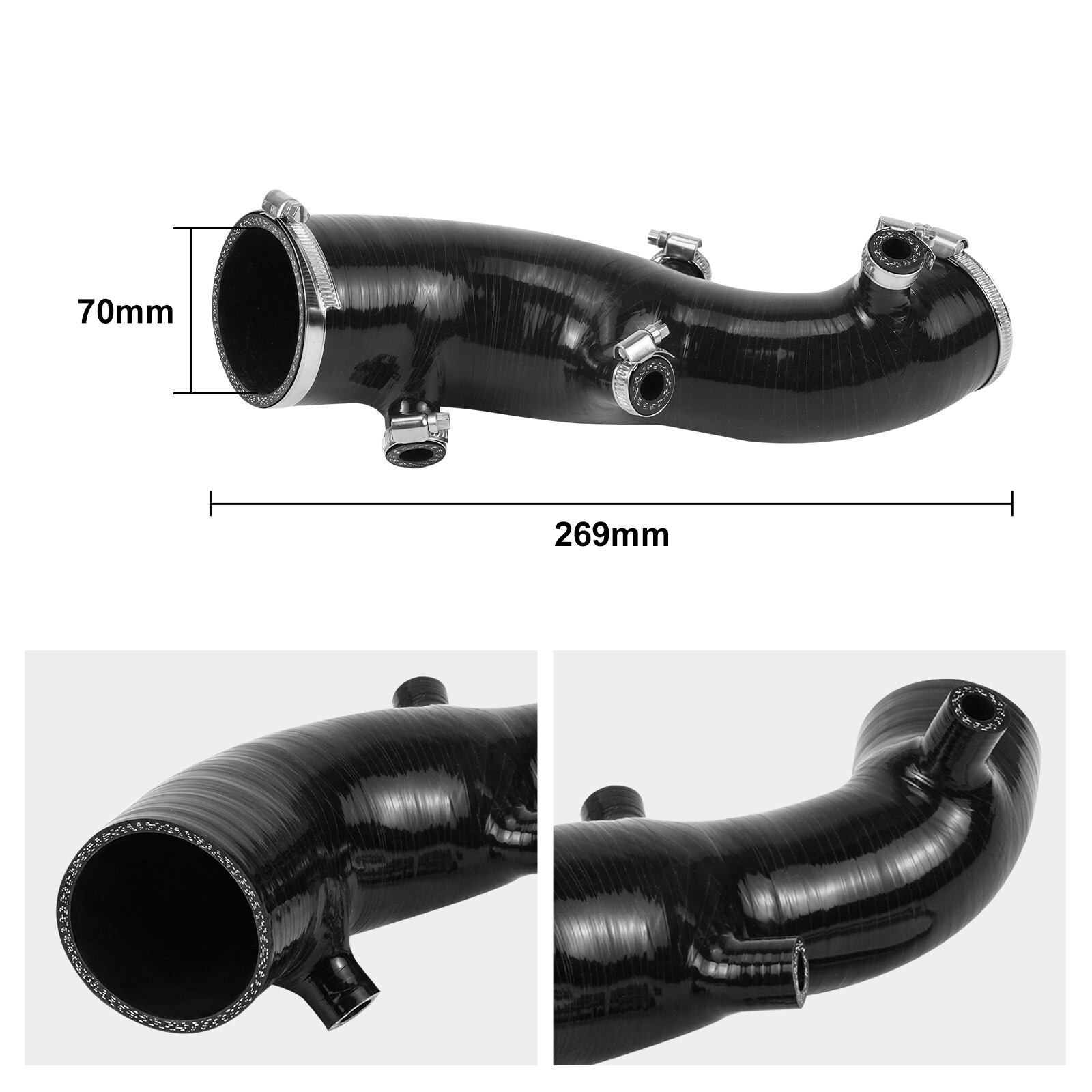 NICECNC Silicone Air Intake Hose Kit For Yamaha Raptor 700 700R YFM700 2009-2025