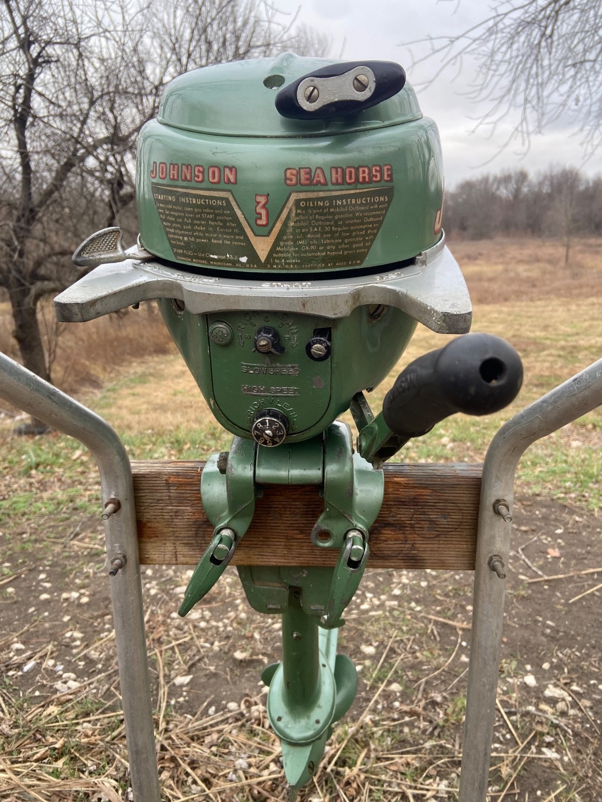 Vintage Johnson 1954 3HP Outboard Motor Model JW-10