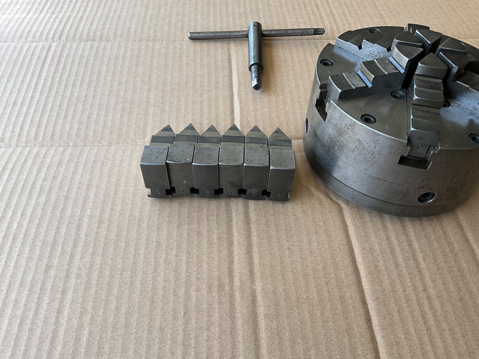 Buck 6inch 6 Jaw Adjust Tru / Hardinge Taper Mount Lathe Chuck