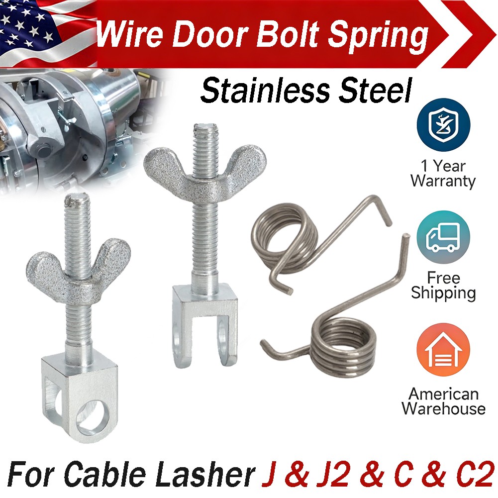 For Cable Lasher J & J2 Bolt and Spring for Wire Door Cable Lasher C & C2 4PCS