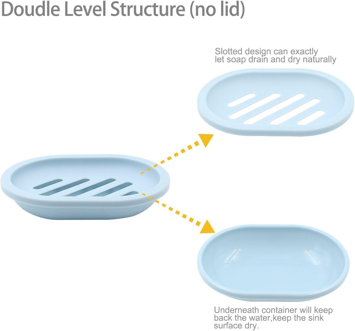 Soap Dishes Holder Self Drain Container Case Bath Shower Basket Storage Box Lot