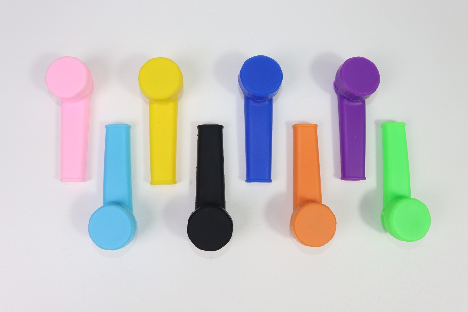 Silicone Smoking Hand Pipe with Metal Bowl &Cap Lid Pocket Pipe 10pcs
