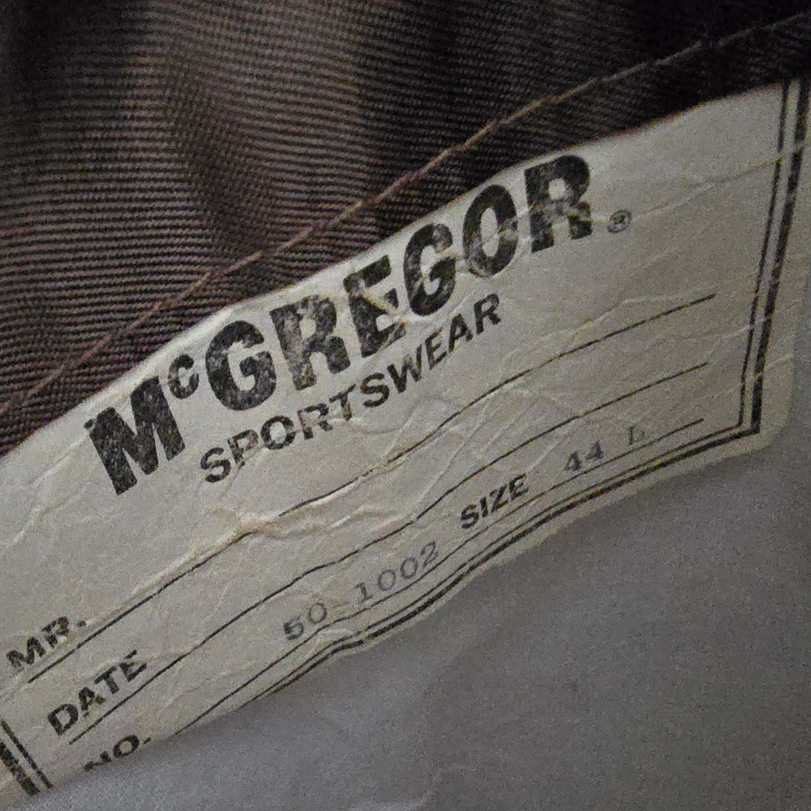 Vintage 1970s Polyester Hopsack Suit 44L 36x33 Flared Leg Wide Lapel