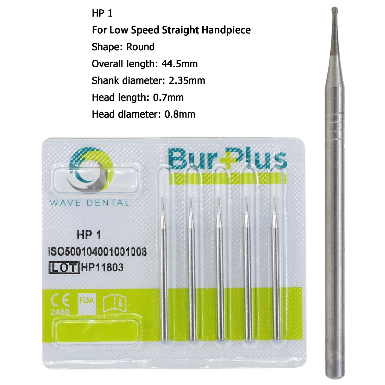 Wave Dental Carbide Burs Round HP Surgical Burs For Straight Handpiece HP 8 557