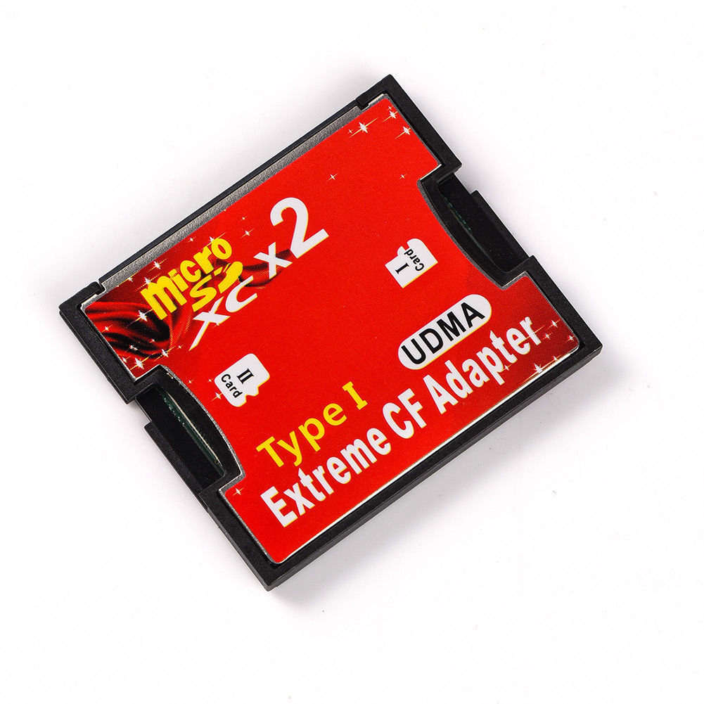 Dual Slot Micro SD TF to CF Adapter Extreme Compact Flash Type I Card Converter