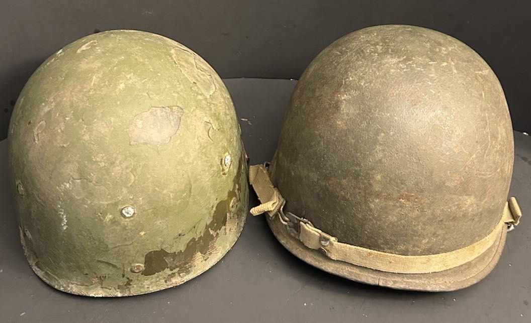 ORIGINAL PAINT 1944 WWII McCord M1 Steel Helmet w/Liner Rear Seam Swivel Bale
