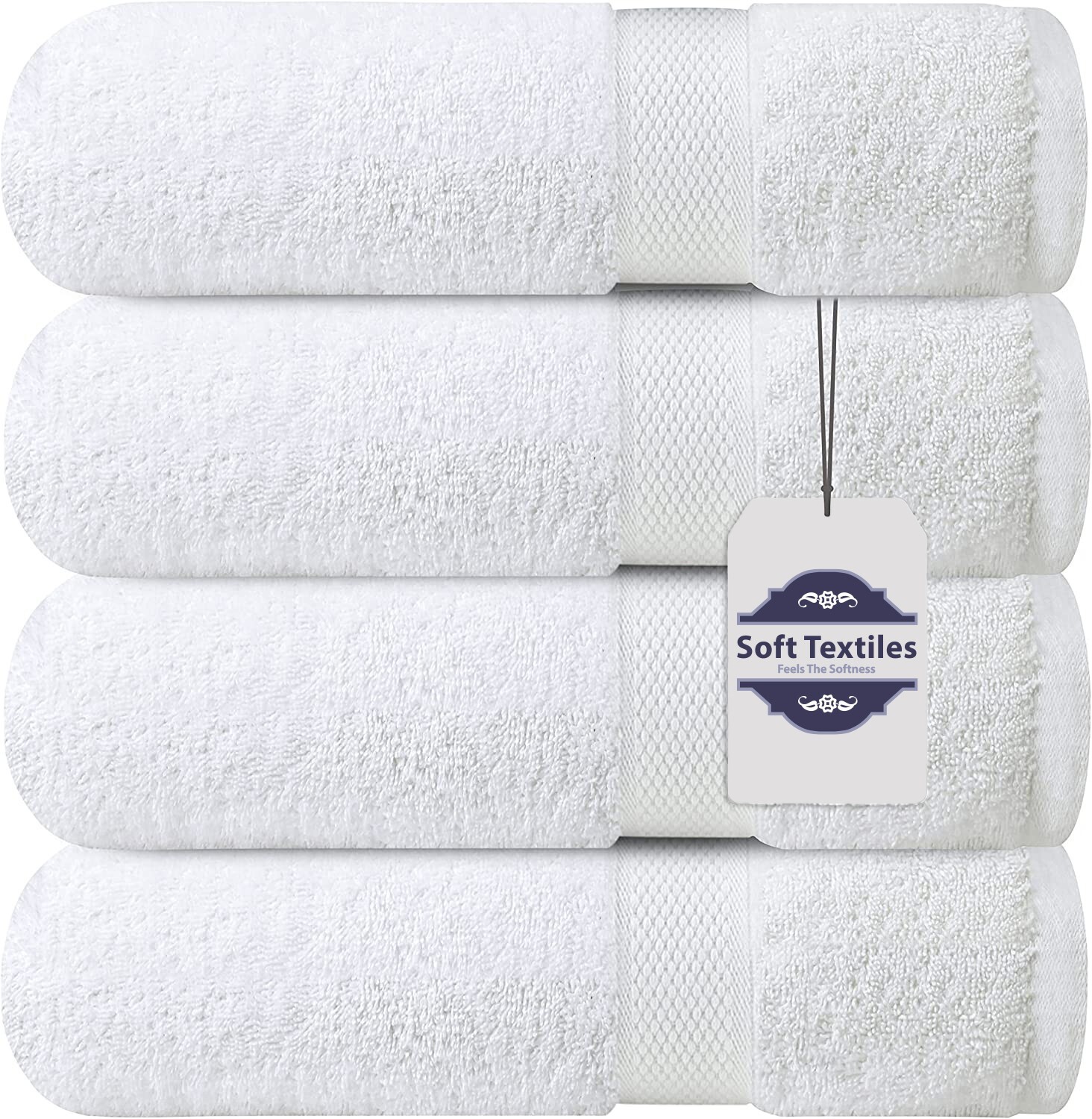 Extra Large Bath Towels Pack of 4 100% Cotton 27"x54" Highly Absorbent Soft