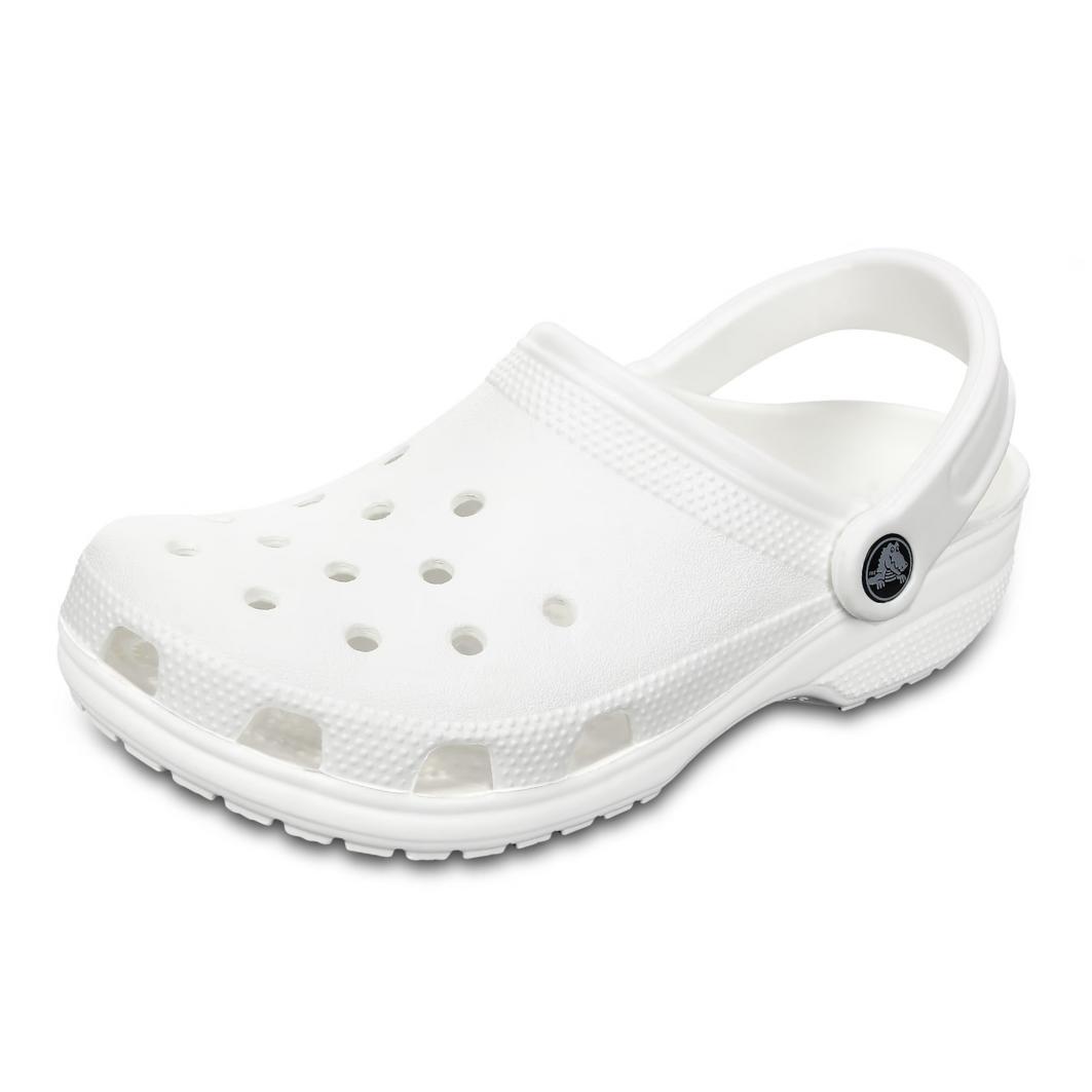 Crocs White Unisex Adult Classic Slip On Sandals Ultra Light Water-Friendly
