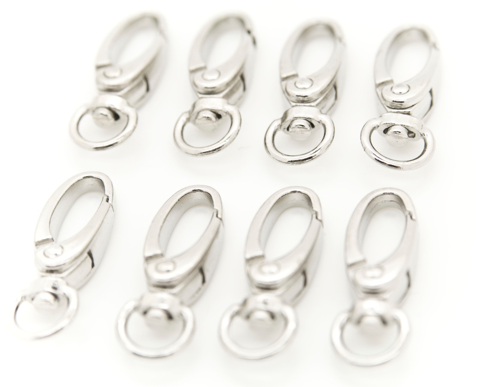 LOT 50 METAL OVAL LOBSTER SWIVEL CLASP 1.5" (37mm) SIZE - SILVER - FOR BAG/STRAP