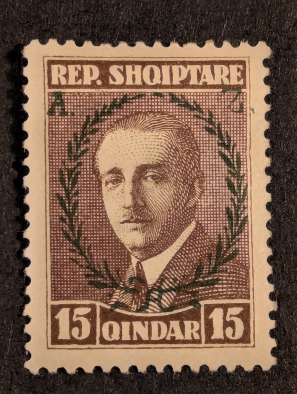 Albania 1927 #201 15q Grey Brown MHOG - SEE PICS