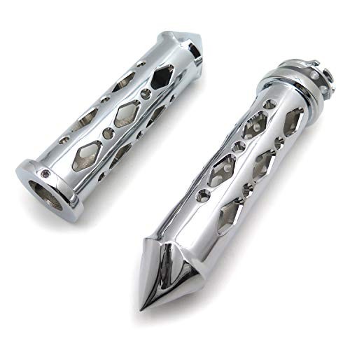 TRHB121-22- Chromed Hollowed-out Spike Grip 7/8" Bars CNC Compatible with