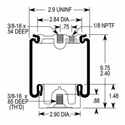 Cabin Air Spring Bag (Replaces W02-358-7108 Navistar 2500012C1 2507756C1 S9383)