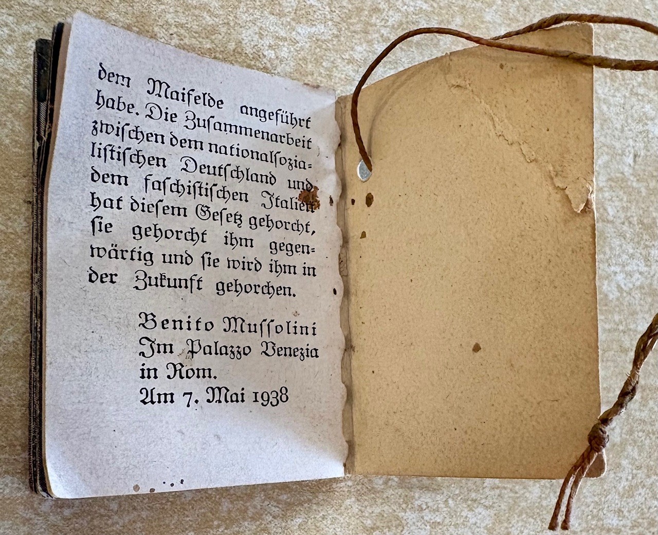 2 Der Fuhrer Mussolini Nazi 1938 Mini Tiny Book World War II Germany