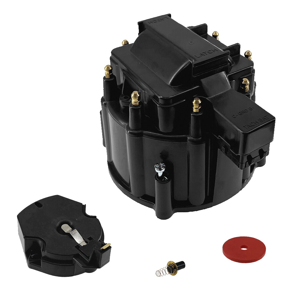 HEI Large BLACK Distributor Cap Rotor For CHEVY GM SBC BBC 305 327 350 396 454
