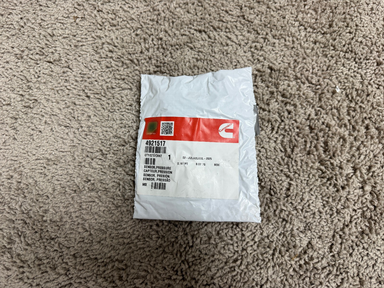 Genuine OEM Cummins 4921517 Engine Oil Pressure Sensor ISX ISM *SEALED PACKAGE*