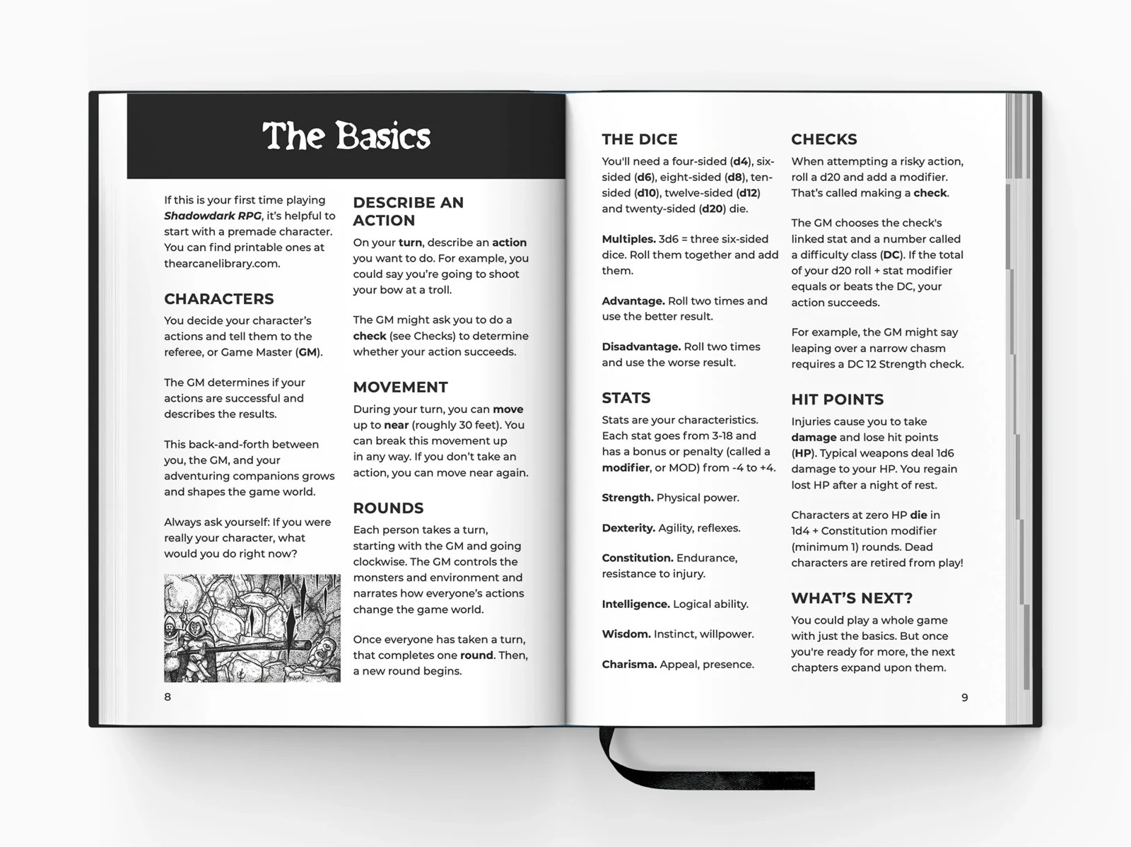 Shadowdark Roleplaying Game fantasy tabletop RPG book, New