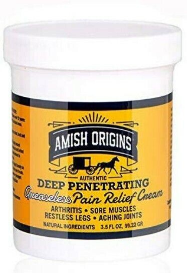 Amish Origins Deep Penetrating Pain Relief Cream Restless Legs Arthritis 3.5 oz
