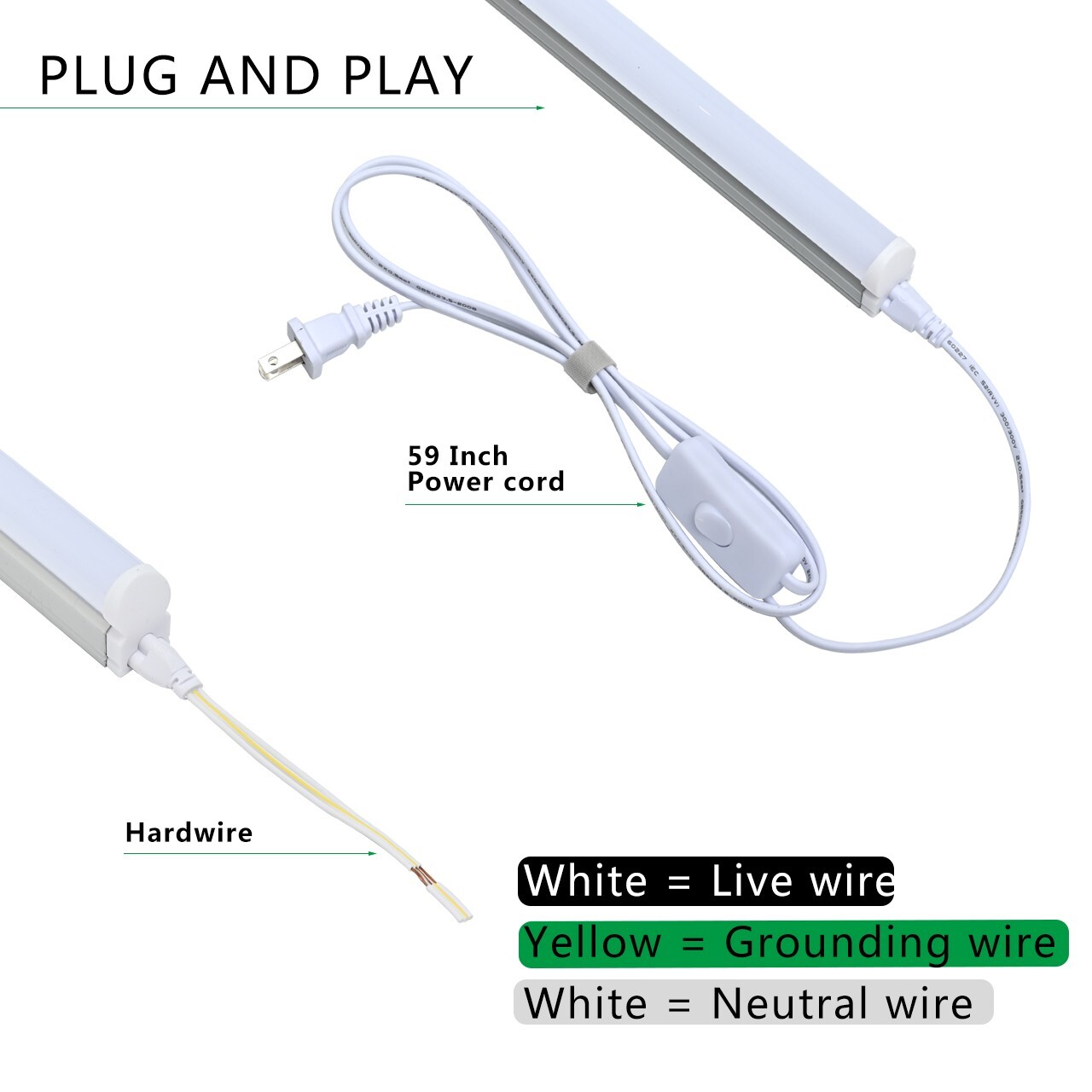 6 Pack LED T5 Integrated Single Fixture 4FT 20W LED Shop Light 6500K SuperBright