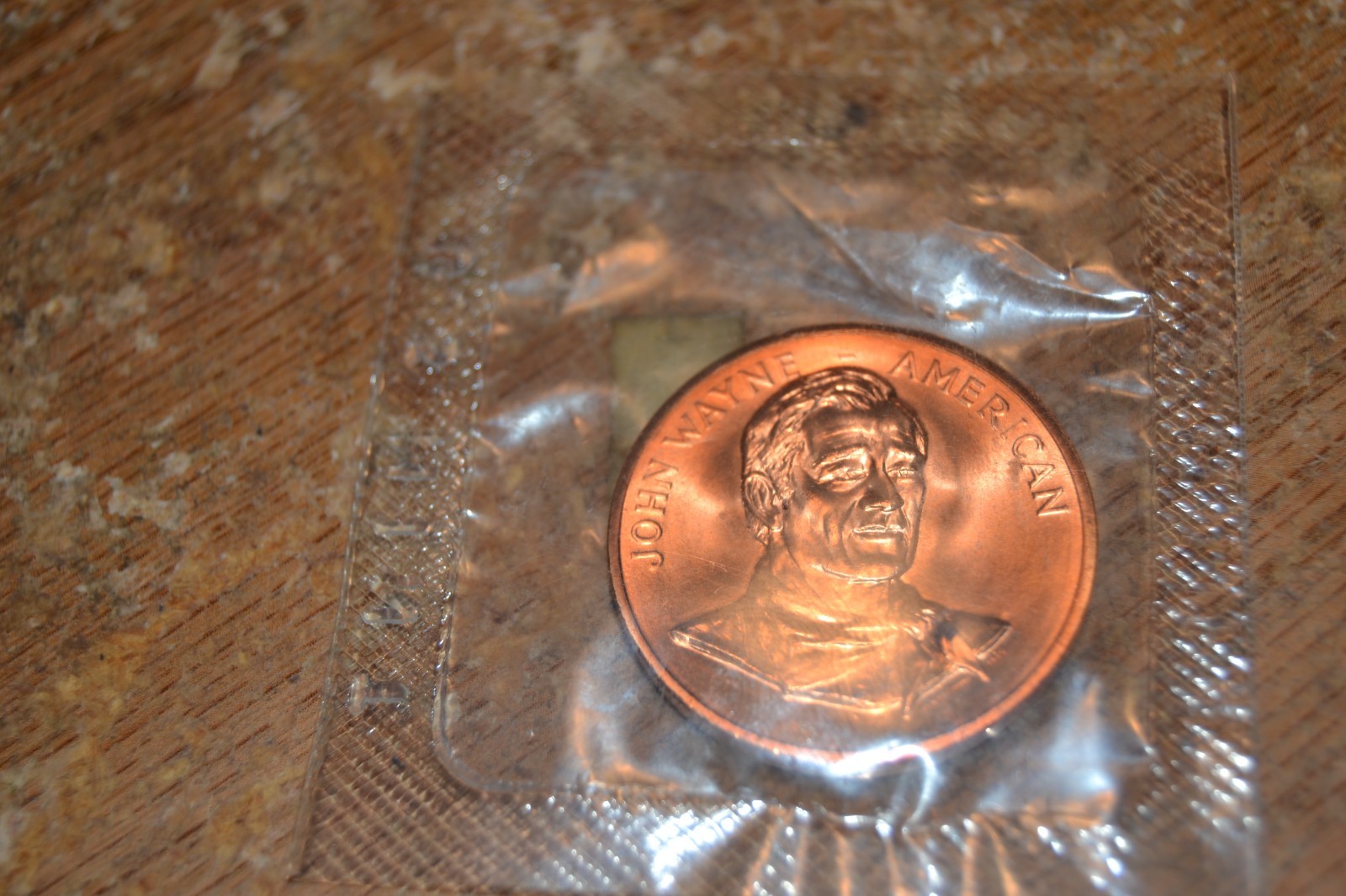 Coin Medal John Wayne American Commemorative Bronze Token 1979 Cowboy Vintage