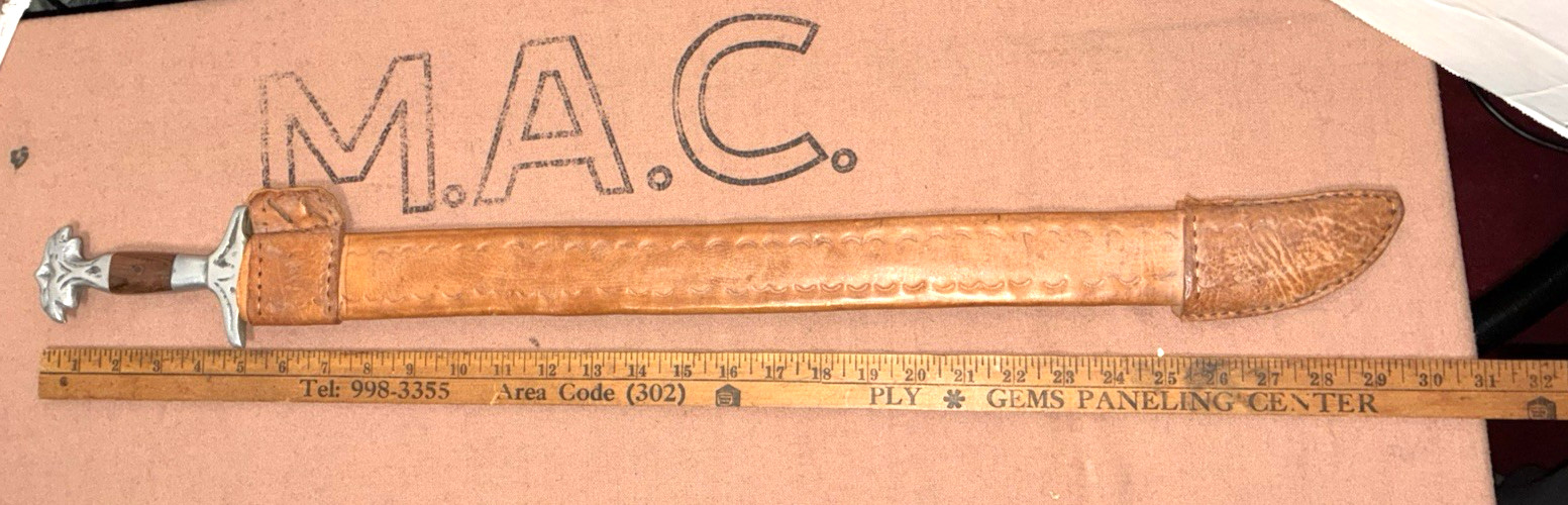 Oaxaca Mexican Machete Double Eagle Head with leather sheath