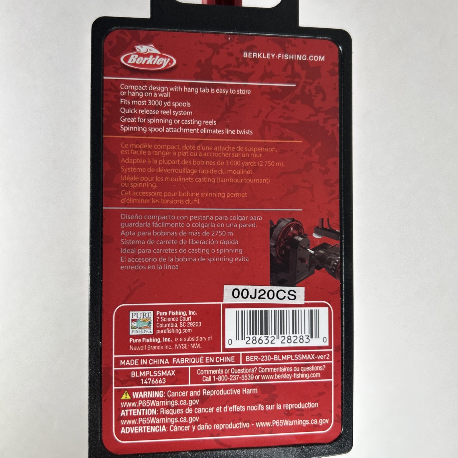 Berkley 1476663 BLMPLSSMAX Portable Line Spooling Station *PARTS ONLY*