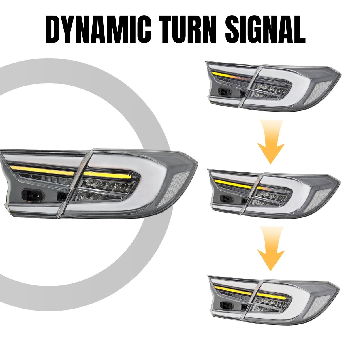 OEM+ LED Tail Lights for Honda Accord Sedan 2018-2022 10th Gen Smoked Chrome